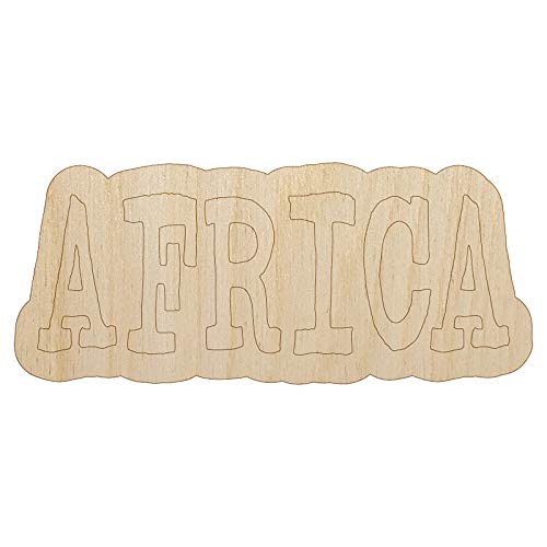 Africa Fun Text Unfinished Wood Shape Piece Cutout for DIY Craft Projects - 1/8 Inch Thick - 6.25 Inch Size Sniggle Sloth
