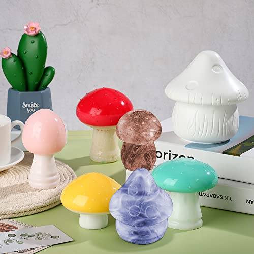 BBTO 14 Pcs Jar Resin Mold Mushroom Jar Silicone Mold Jewelry Holder Container Epoxy Mold Resin Jar Mold with Lid Casting Trinket Box Candle Holder BBTO