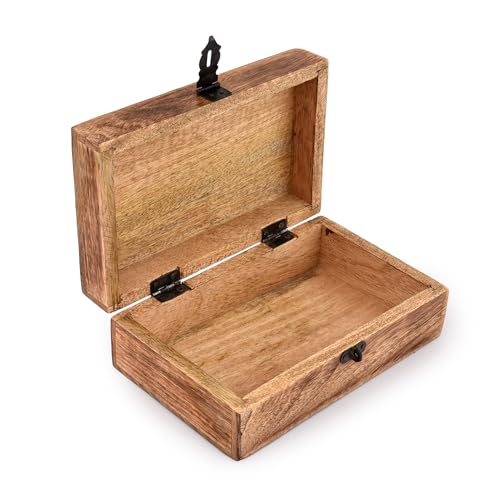 Samhita Handmade Mango Wood Tree of Life Engraving Beautifully Keepsake Box Jewellery Organiser Unique Gift Ideas for Men & Women (Flame Work Finish) Samhita