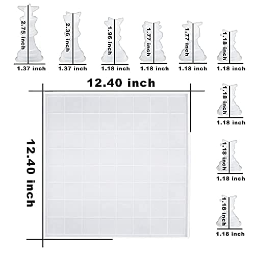 ResinWorld Shot Glass Serving Tray Mold + 3D Silicone Chess Piece Mold for Epoxy Resin, Chess Board Game Mold ResinWorld