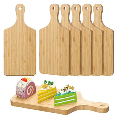 6 Pcs Thicken Cutting Board Bamboo Bulk Wood Chopping Board Serving Board Charcuterie Boards for Laser Engraving Mother' Day Wedding Housewarming