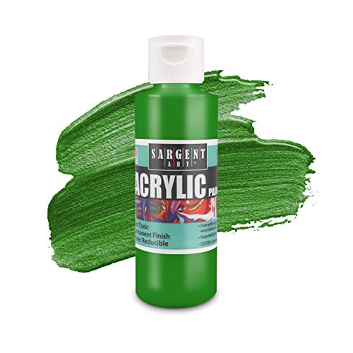 Sargent Art Primary Acrylic Paint Set, 4 Ounce bottles x 6 Pack Set, Non-Fading, Rich Vivid Pigments, Brilliant Matte Finish, Fast Dry Formula, Sargent Art