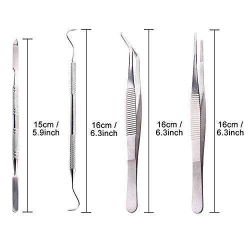 Whaline 7 Pieces Mosaic Tools, Mosaic Tweezers Tile Beginner Setwith 2 Scrapers, 2 Tweezers, 1 Double-EndedHook, 1 Spatula, 1 Sponge Whaline