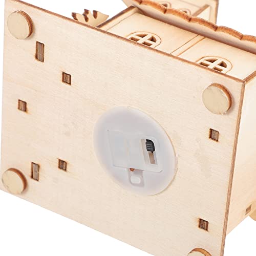 Toyvian 3pcs Christmas Led Light Wooden House with Battery, Unfinished Wooden Christmas Village Mini Houses Micro House Landscape Decors for Toyvian