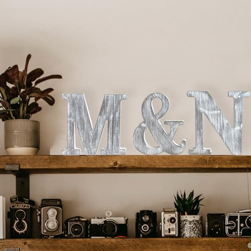 WOODOUNAI 8 Inch Wood Letters Unfinished Rustic Wood Letters for Wall Decor Decorative Standing Letters Slices Sign Board Decoration for Craft Home woodounai