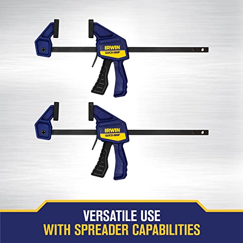 IRWIN QUICK-GRIP Clamps, 4 Piece Set with Bar Clamps, 4-1/4", Handi Clamps, 2" (IRHT83222) IRWIN