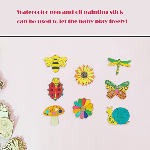 48PCS Unfinished Wood Insect Cutouts with Sling Hole,Butterfly Wooden Blank Paint Crafts for Kids Painting DIY Crafts Home Decoration Craft Project QDXATIVP