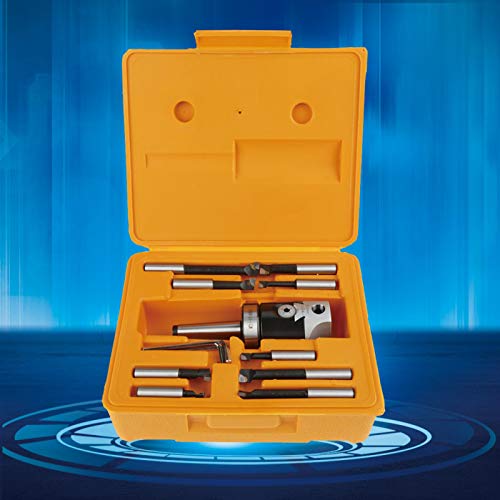 Yunir 1 Set Boring Head Set, Boring Bar Set Milling Tool, 50mm Boring Bars Milling Machine Accessories with 9pcs 12mm Boring Bars Yunir