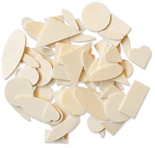 Wood Shapes - Wooden Discs Craft Wood Pieces Unfinished Craft Wood Cutouts for Crafts Wood Craft Pieces Wooden Shapes for Crafts Wooden Cutouts AoneFun