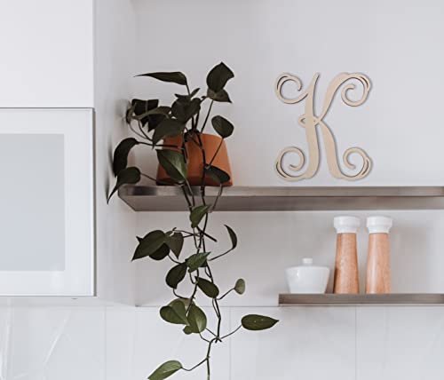 Wooden Letters by Jess and Jessica – Cursive Wood Letter for Wall Décor – Various Sizes – Premium Quality & Durable – Smooth Laser Cut – Unfinished Jess and Jessica