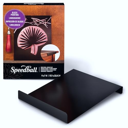 Speedball Bench Hook and Inking Plate for Block Printing Carving, 9"x12", Made in USA Speedball