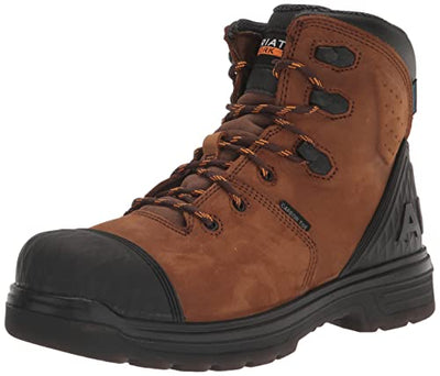 Ariat Mens Turbo Outlaw 6" Waterproof Carbon Toe Work Boot Barley Brown 10.5