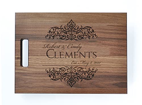 Personalized Wood Cutting Board Engraved with Family Name and Established Date | Perfect Customized Wedding Gifts For Couples Housewarming Gift or MRC Wood Products