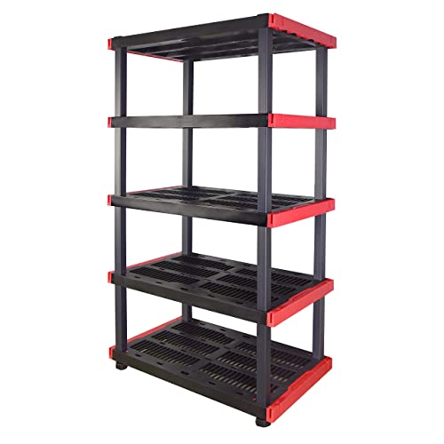 CX Craftsman, 5-Tier Highly Durable Storage Rack, 200lbs/shelf, (72.3”H x 40”W x 24”D), Interlocking Shelving Unit and Weather-Resistant Design, CX