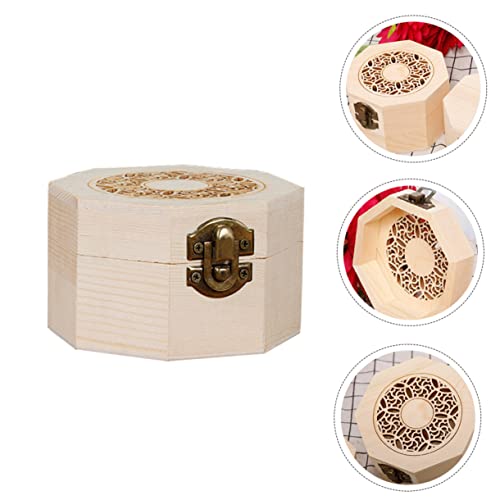 Zerodeko 3 Pcs Gift Box Earring Organizer for Women Wood Tea Storage Case Unfinished Wood Ring Chest for Tea Bag Wood Trinket Cube Tea Cake Brick Zerodeko