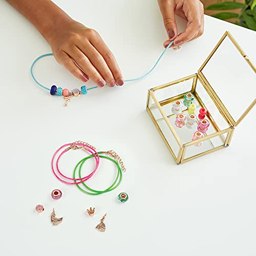 Make It Real - Ultimate Princess Royal Jewels and Gems - DIY Charm Bracelet Making Kit with Disney Princess Charms - Arts & Crafts Bead Kit for Girls Make It Real