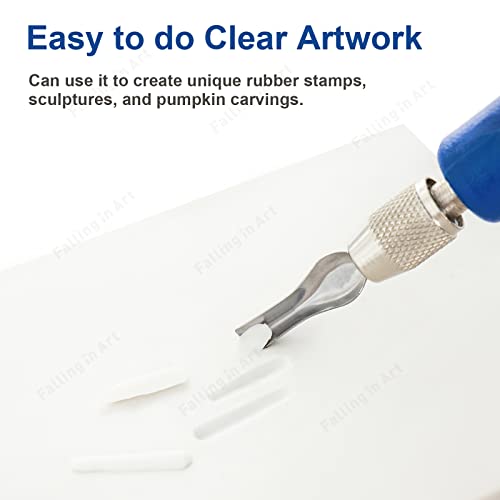 Falling in Art Carving Blocks Stamp Making kit, Linoleum Blocks Printing Kit with 6 Shaped Blades Cutting Tool,12 Pack Rubber Carving Blocks and 3 Falling in Art