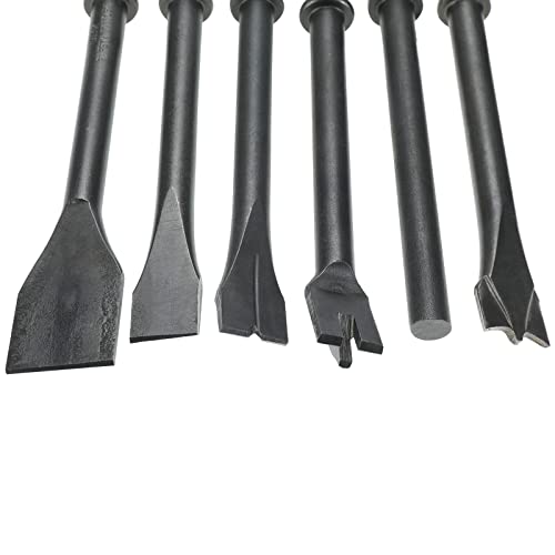 YaeTek 10 Pcs Air Hammer Pneumatic Chisels Tools including 9pcs 0.401'' Shank Smoothing Pneumatic Air Hammer Chisels Bits and High Carbon Steel YaeTek