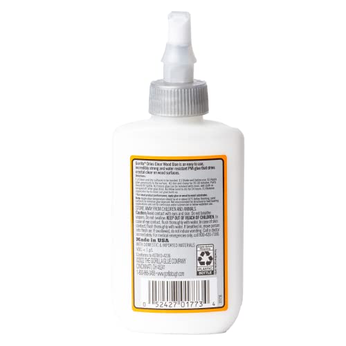 Gorilla Dries Clear Wood Glue, 4oz Bottle (Pack of 2) Gorilla