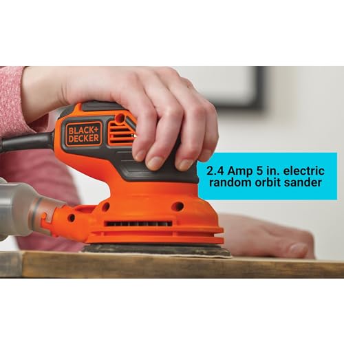 BLACK+DECKER Orbital Sander, 5-inch Disc Sander, Corded (BDERO600) BLACK+DECKER