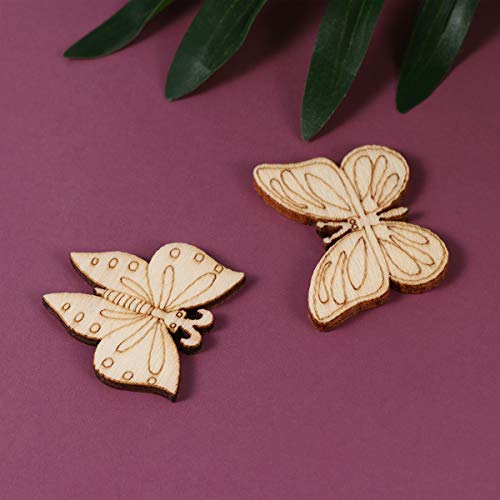 BESPORTBLE 100PCS Wood Slice DIY Wooden Craft Wood Craft Material Unfinished Wood Wooden Shapes Craft Shaped Slices Cutouts Woodsy Decor Cutouts for BESPORTBLE