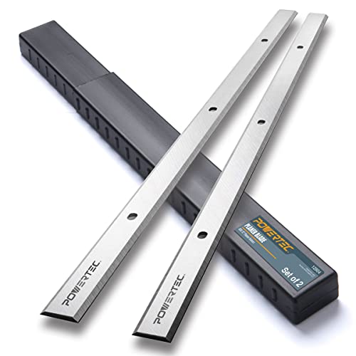POWERTEC 12 Inch Planer Blades for Harbor Freight Central Machinery Surface Planer 95082 Planer, Set of 2 (128042) POWERTEC