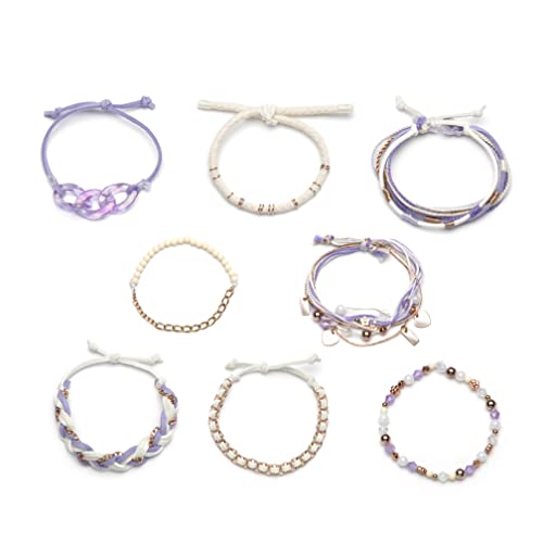 Craft Crush Bracelet Making Kit (Lilac) - Friendship Bracelet Maker Set - DIY Craft & Jewelry Making Kit for Kids, Teens, Tweens & Adults - Makes 8 Craft Crush