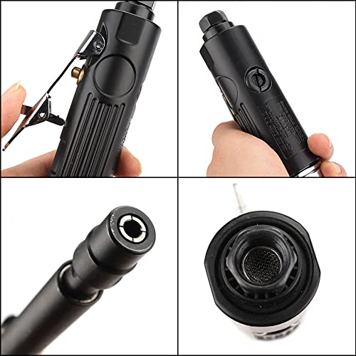 Baisiky 11" Extra Long Extension 1/4“ Straight Air Die Grinder, Professional Grade Heavy Duty Variable High Speed Baisiky