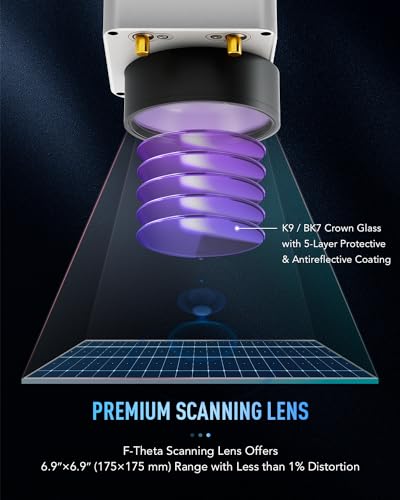 OMTech 30W Fiber Laser Engraver, LightBurn Compatible Laser Engraving Machine with Red Dot Pointer, 6.9x6.9 Solid State Laser Marking Etching Machine OMTech