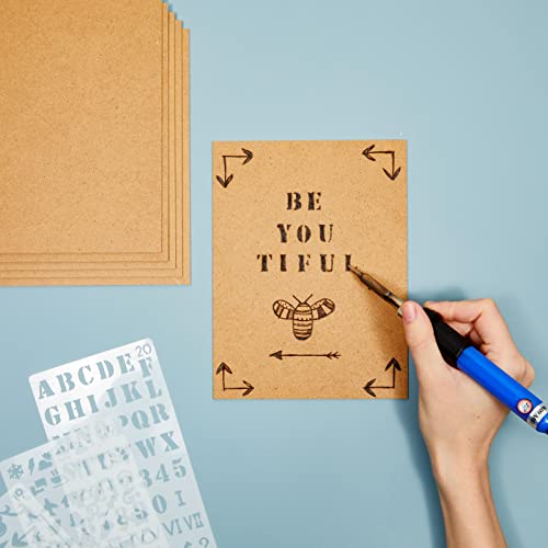 30 Sheets Thin MDF Wood Boards for Crafts, 2mm Medium Density Fiberboard (6 x 8 in, Brown) Juvale