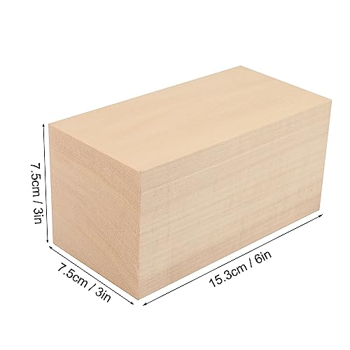6 Pack Basswood Carving Blocks, 6x3x3 Inches Basswood Blocks for Beginner to Advanced Carvers, Ideal for DIY Projects and Gifts, Soft and Smooth, GNIEMCKIN