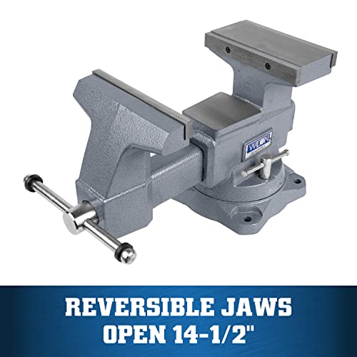 Wilton 8" Reversible Bench Vise, 9-1/4" & 14-1/2" Jaw Opening, 360° Swivel Base (4800R) Wilton
