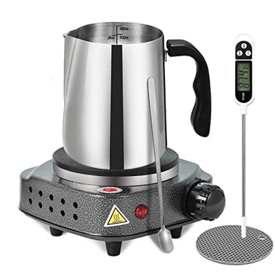 SAEUYVB Candle Making Kit,Candle Making Supplies,Candle Making Kit with Hot Plate,Candle Making Supplies for Beginners with Pouring Pot, Wax Melter