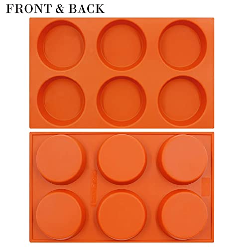 FUNSHOWCASE Mini 6-Cavity Disc Cake Pie Custard Tart Resin Coaster Silicone Molds Fluted 2-Bundle FUNSHOWCASE