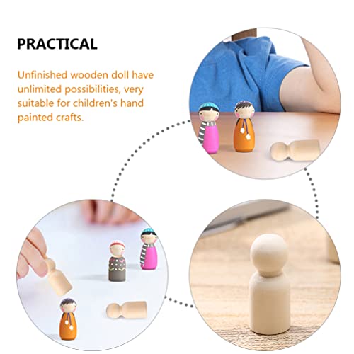 Gadpiparty 30pcs Unfinished Wood Peg Dolls Small Wooden Sculpture DIY Painting Wooden Ornament Craft Children Toys for New Year Festival Decorations Gadpiparty