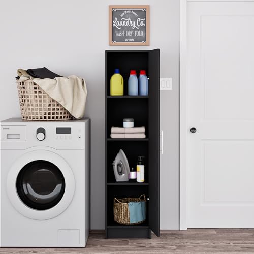 Prepac Elite Black 16" Storage Cabinet with Adjustable Shelves Prepac