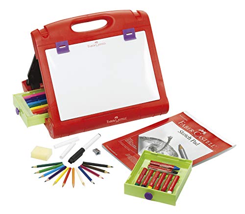Faber-Castell Do-Art 3-in-1 Travel Easel - 30 Piece Tabletop Easel for Kids with Art Supplies, Multicolor Faber-Castell