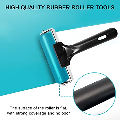 4-Inch Rubber Brayer Roller for Printmaking, Manual Roller Tool for Printmaking/Wallpaper/Gluing Application/Painting/Craft ATB