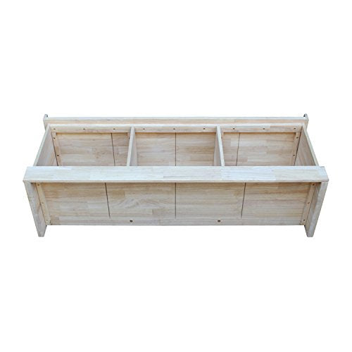 Unfinished Solid Hardwood Storage Bench with Butcher Block Surface by IC International Concepts IC International Concepts