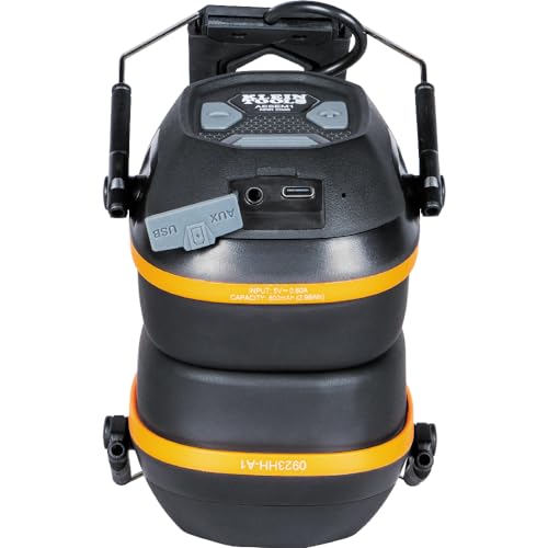 Klein Tools AESEM1 Hearing Protection Safety Earmuffs with Bluetooth Technology, NRR 20dB, 70-Hour Runtime Klein Tools