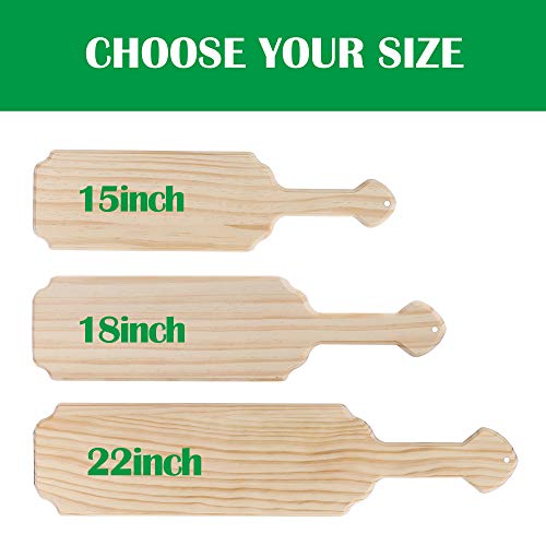 BATTIFE 15inch Greek Sorority Paddles, Solid Wooden Fraternity Paddle, Unfinished Pine Wood Frat Paddle for Carving DIY Use BATTIFE