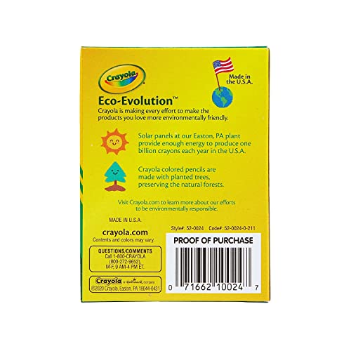 Binney & Smith Crayola(R) Standard Crayon Set, Lift-Lid Box, Assorted Colors, Box Of 24 Crayola