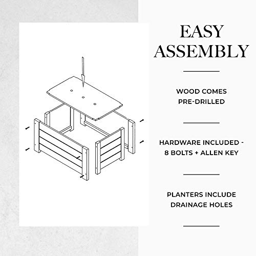 Avera Products | Raised Garden Bed | Rectangle Wood Planter Box | The Perfect Wooden Flower Box | 19" x 9.5" x 8.5" | Great Small Vegetable or Herb Avera Products