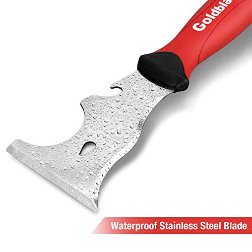 Goldblatt 2 Pieces 9-in-1 Paint Scraper Tools - Heavy Duty Stainless Steel Painters Tool With Metal Hammer End, Putty Knife Finishing Tools, Heavy Goldblatt