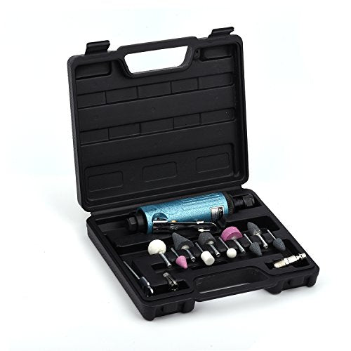 SHININGEYES Air Die Grinder with 1/4" and 1/8" Collets Air Compressor Tool, Air Straight Grinder and Air Angle Grinder (straight grinder) SHININGEYES