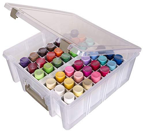 ArtBin 6828AG Paint Storage Tray, Art & Craft Supply Storage, Super Satchel System Accessory, Wall Mountable 21 Compartment Paint Organizer, White ArtBin