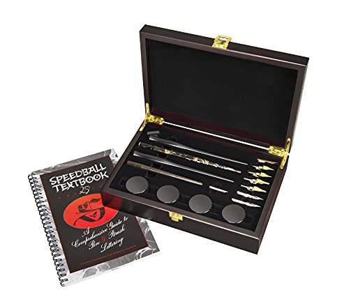 Speedball Calligraphy Collector's Kit - 4 Pen Holders, 8 Nibs, 3 Inks, Pen Cleaner, and Speedball Textbook Speedball