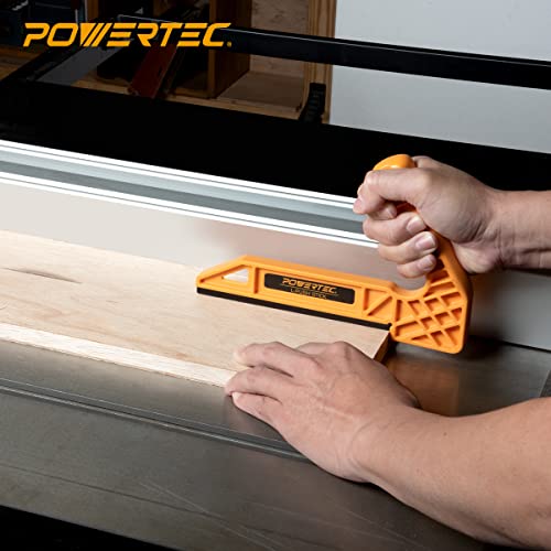 POWERTEC 71555 2-Pc Universal Featherboard and L-Shaped Table Saw Push Stick Woodworking Safety Kit POWERTEC