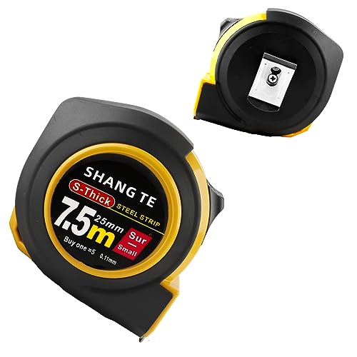 Tape Measure 25 ft, Steel Measuring Tape, Measuring Tape Retractable, 25-Foot Basics Self-Locking Measurement Tape, Self Lock Auto Lock Tape Rule Yekepal