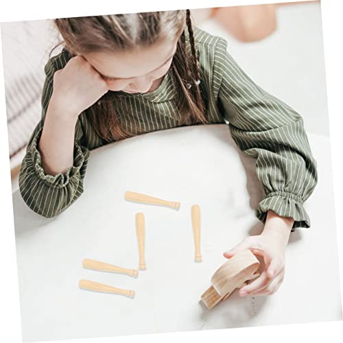 jojofuny 20pcs Wooden Projects Crafts Unfinished Keychain for Graffiti DIY Mini Bat Scrapbooking Sports Action Ball Unpainted Favors Tools Supplies jojofuny